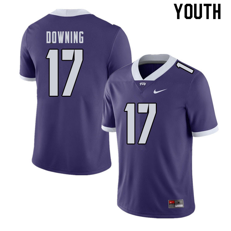 Youth #17 Matthew Downing TCU Horned Frogs College Football Jerseys Sale-Purple - Click Image to Close